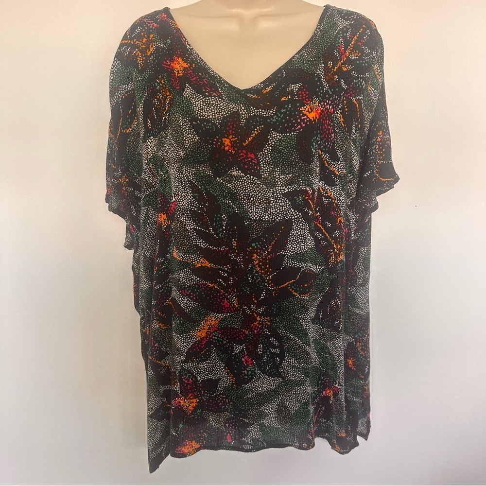 O'Neill Black Floral Swim Coverup Tunic Size Large